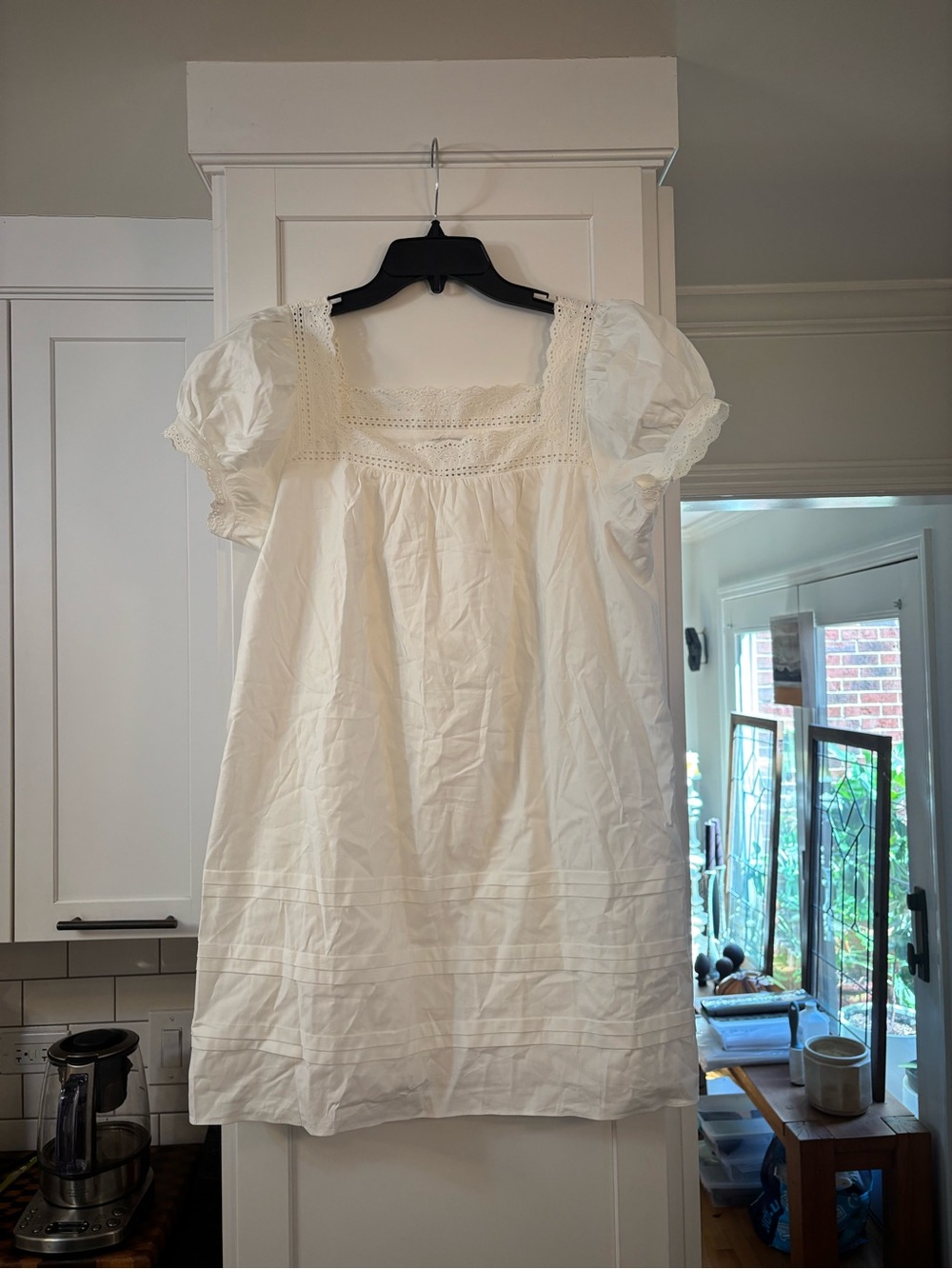 new Reformation Joliette mini dress with eyelet details in white cotton - Picture 4 of 8